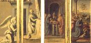 BARTOLOMEO, Fra The Annunciation (front), Circumcision and Nativity (back) oil painting on canvas